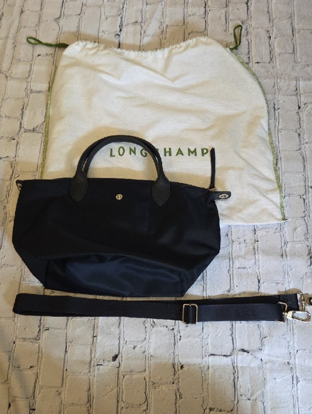 Longchamp Navy Le Pliage Small Top-Handle Tote Crossbody Bag - Picture 7 of 8